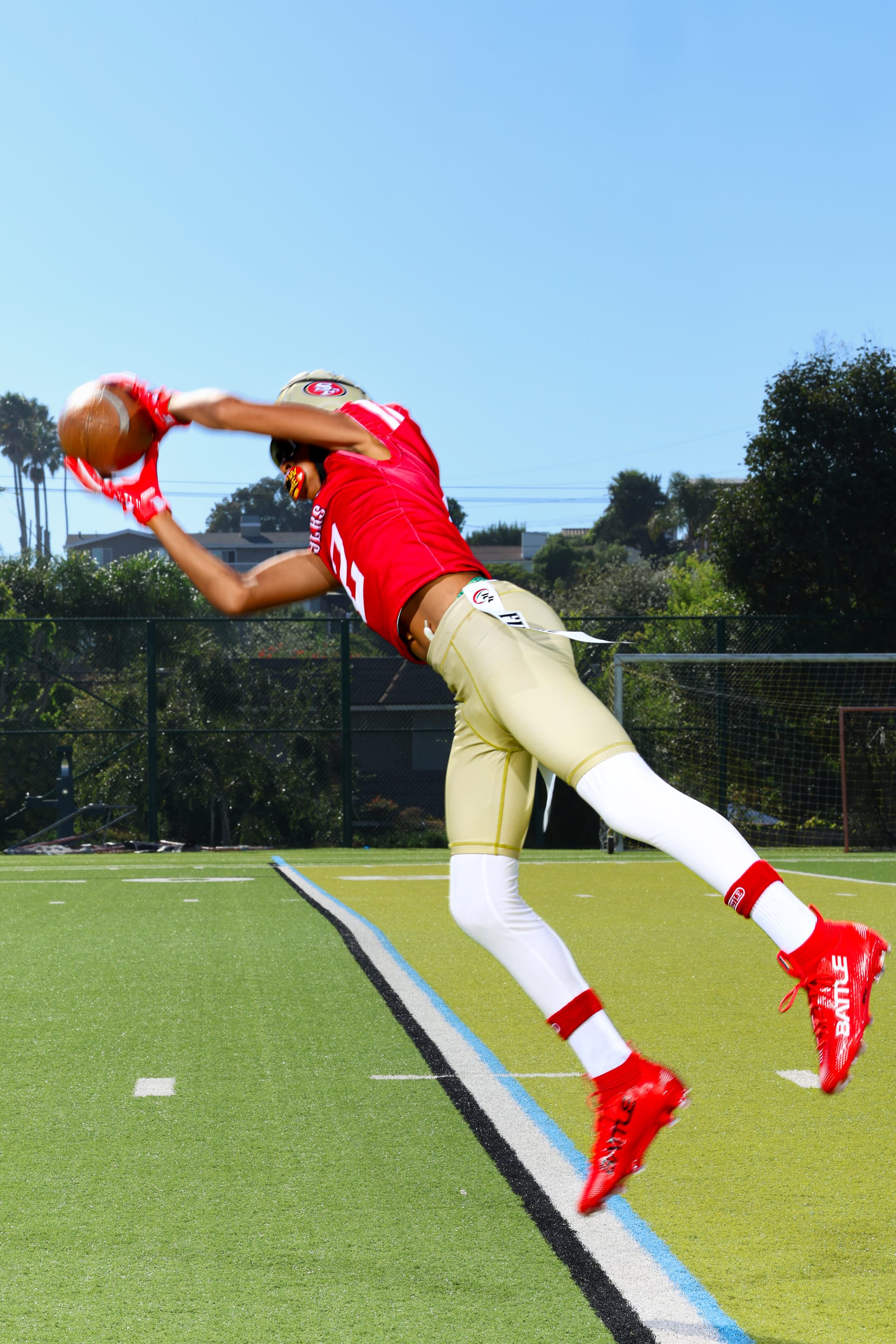 Player making a catch